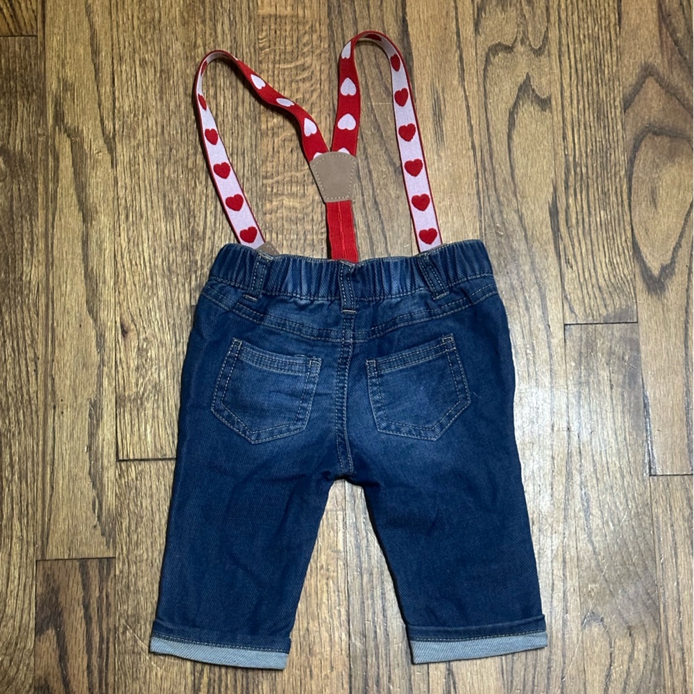Baby Girl Heart Denim Overalls - Picture 4 of 4